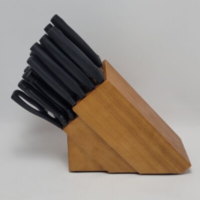 Farberware 18 Piece Kitchen Knife Cutlery Block Set Black