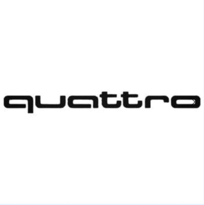QUATTRO AUDI WINDSHIELD DECAL CAR STICKER 30''W X 3.3''H Black-White!
