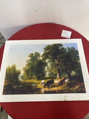 Oil On Canvas PRINT   A SUMMER AFTERNOON  By Asher Durand 1865-Reproduction