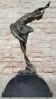 European Figurines Bronze Dancer Ribbon Art Deco Figure Woman Hot Cast