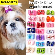 30PCS Hair Bows For Small Dog Cat Pet Puppy Bowknots DIY Grooming Accessory  