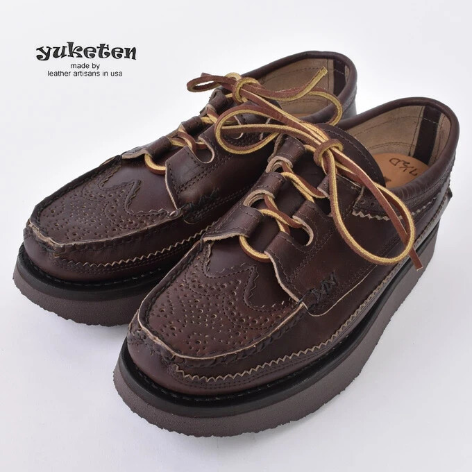YUKETEN WINGTIP GHILLIE MOC ROCKER DB BROWN US8.5-US9 New with Box