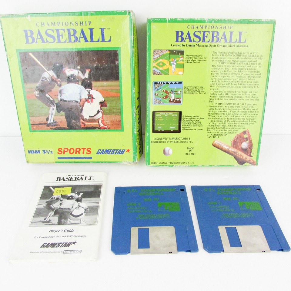 Championship Baseball IBM PC 1990 Big Box Vintage 3.5 Floppy Disk | eBay