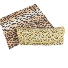 Leopard Skin Patterned Sunglass Eyeglass Case ONLY Semisoft with Top Flap