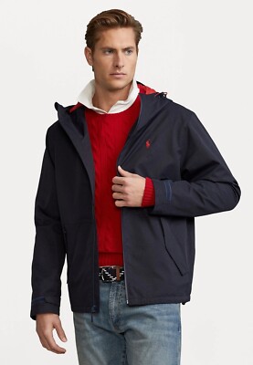 ジャケット・アウター Polo Ralph Lauren MEN'S HOODED JACKET Sz L - Polo Ralph Lauren MEN'S Portland Full-Zip Hooded Jacket