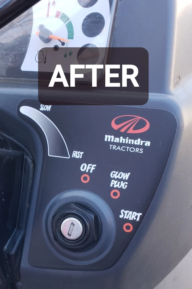 Mahindra Replacement Key Dash Start Decal Emblem 1526 1626 New Tractor Logo - Image 3 of 4