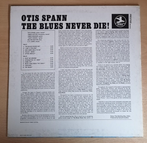 Otis Spann – The Blues Never Die! Italy 1982 LP Album - Imagen 2 de 4
