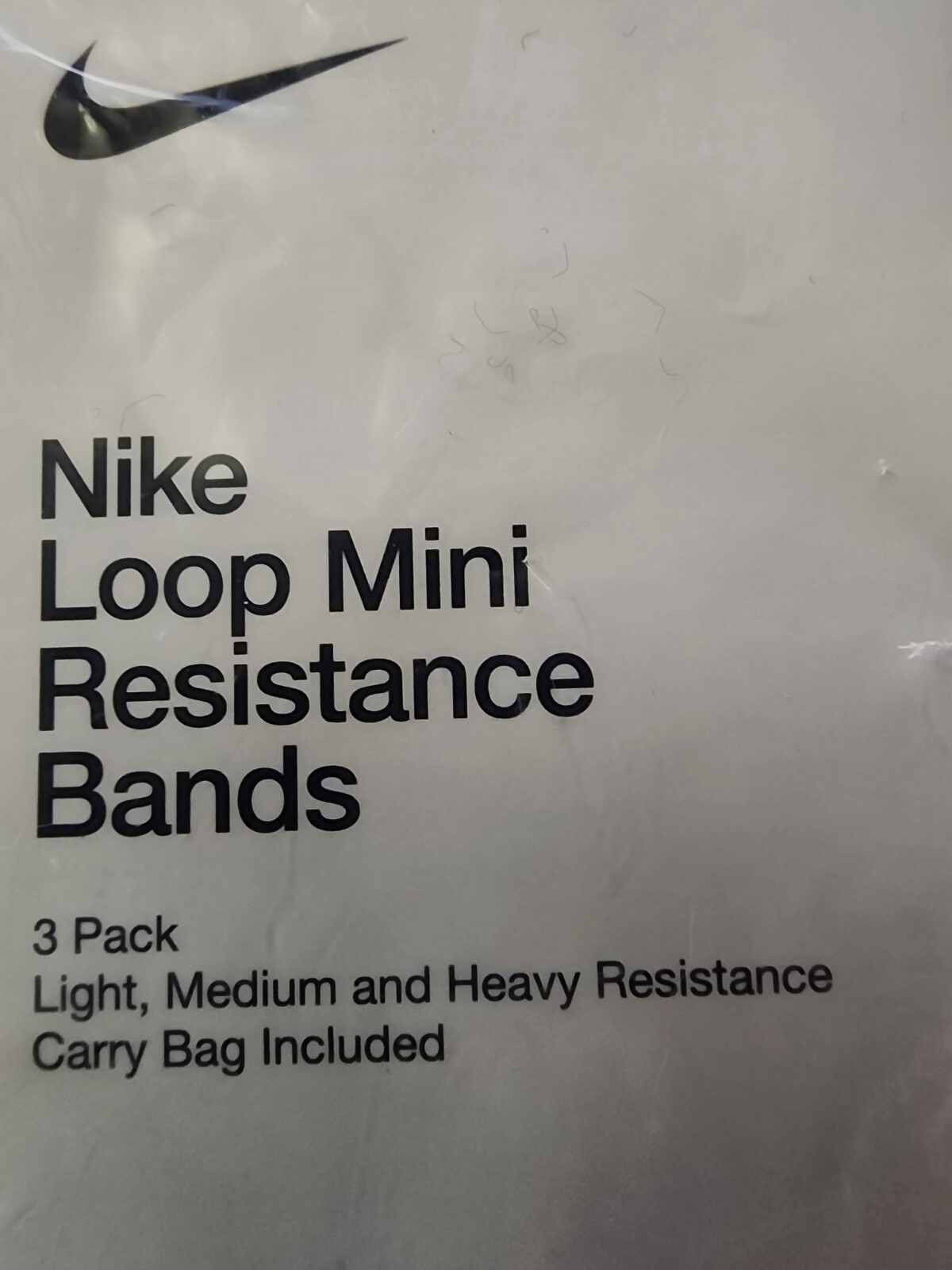 Nike Loop Mini Resistance Bands 3 Pack Light, Medium, Heavy, Elastic , Black