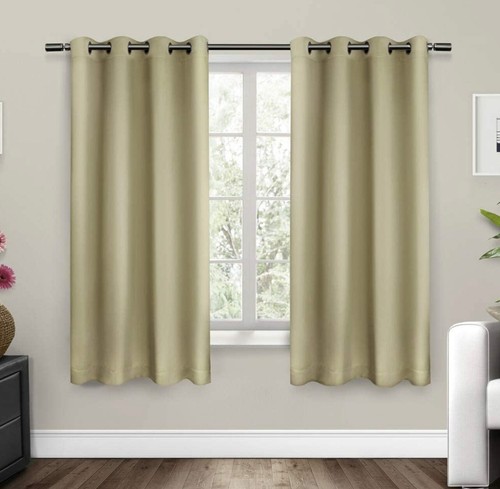 Exclusive Home Sateen Linen & Brushed Nickel Grommet Curtain Panels (2-Panels) - - Picture 5 of 10