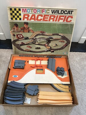 Vintage 1960's Ideal-Motorific-Wildcat-Racerific Slot Car Race Set