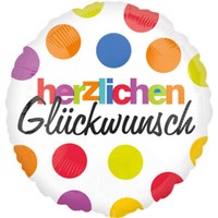 Folienballon Bedruckt Happy Birthday, 50, Konfetti, Partydeko