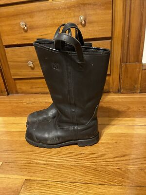 VTG SympaTex Vibram Black Leather Waterproof Fire Boots USA Men's VTG SympaTex Vibram Black Leather Waterproof Fire Boots USA Men's