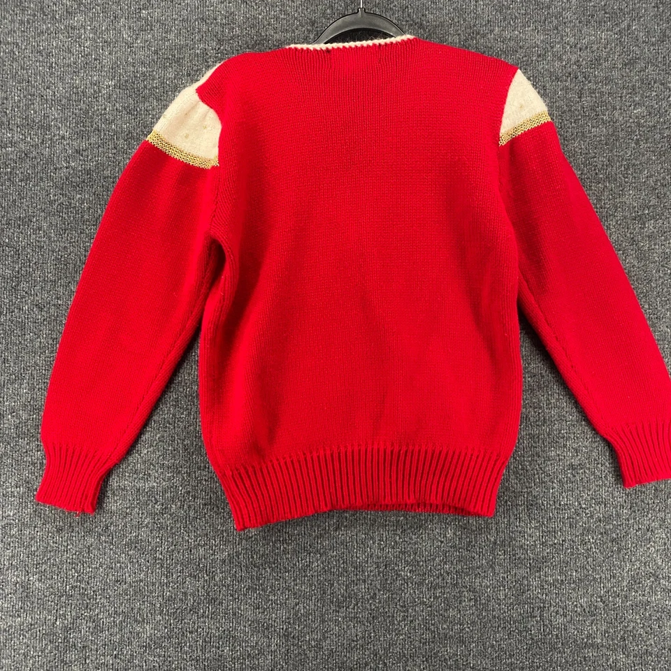 Vintage Dana Scott Sweater Womens M RedPullover Wrap V-Neck Grannycore Holiday Foto 4 de 4