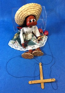 Vintage 60 S Mexican Paper Mache Puppet Marionette Girl Doll 11 Folk Art Ebay