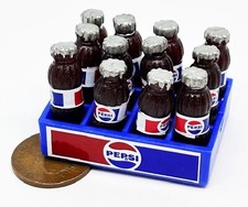 Dolls House 12 Pepsi Bottles And A Plastic Crate 1:12 Scale Drink A tumdee