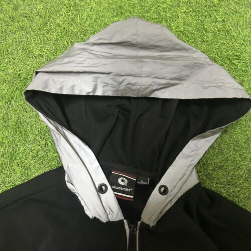 Vintage Akademiks Y2K 2000's Black Big Logo Spellout Size Large Full Zip Hoodie - Picture 4 of 7