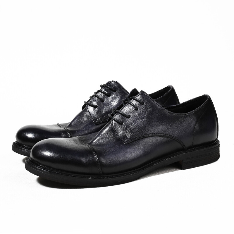 British Mens Business Japanese Leather Genuine Leather Round Toe