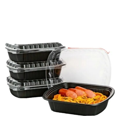 200 Set[400 Pcs] 38 Oz Lunch Box Meal Prep Disposable Container BPA Free(sr08)