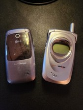 Lot of 2 Vintage Verizon  LG flip phones untested sold as is parts or repair