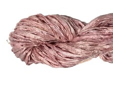 10 yards Recycled Sari Silk Ribbon Yarn Blush
