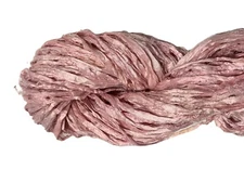 10 yards Recycled Sari Silk Ribbon Yarn Blush