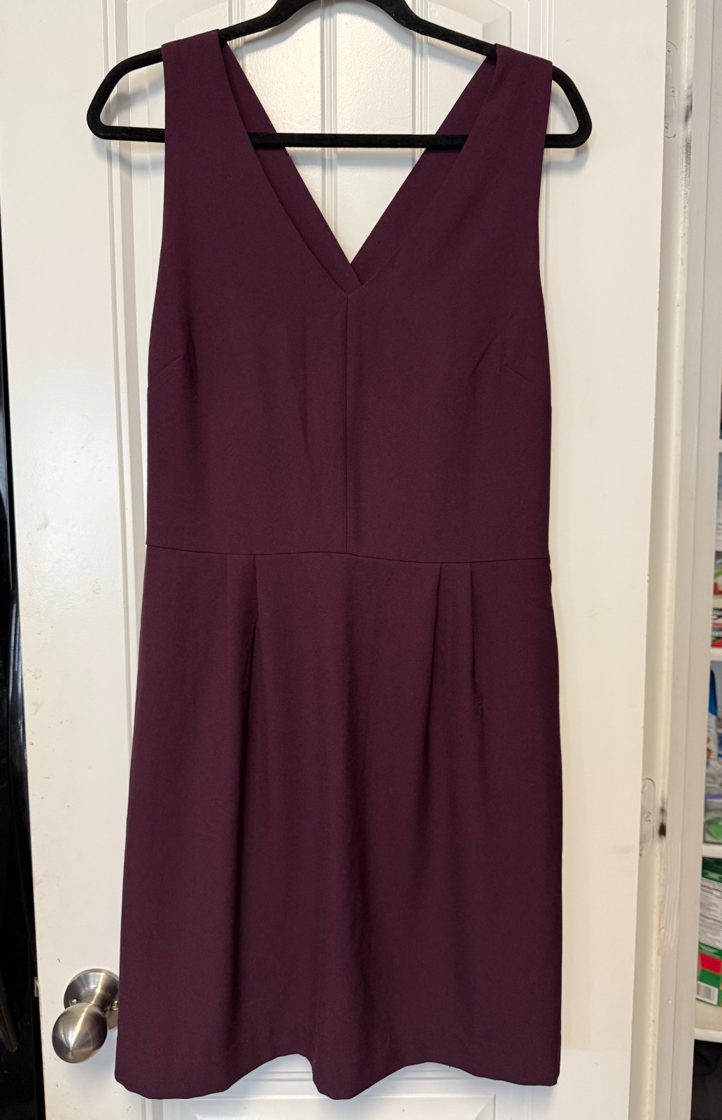 Banana Republic V-neck Bow Back A-line Dress, purple, size 10
