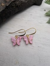 Pink Butterfly Earrings / Spring Earrings / Nature Jewelry