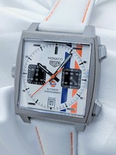 Tag Heuer Monaco Chronograph X Gulf Limited Edition Silver Dial Box & Papers 6