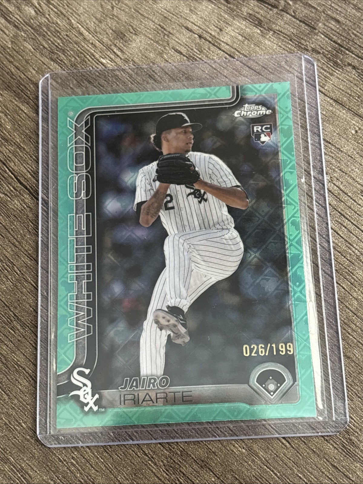 2025 Topps Chrome - Jairo Iriarte #145 Aqua Refractor /199 (RC) MLB Logoman