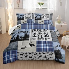 Deer Moose Print Comforter Set Full,Deer Hunting Theme Bedding Set for Boys T...