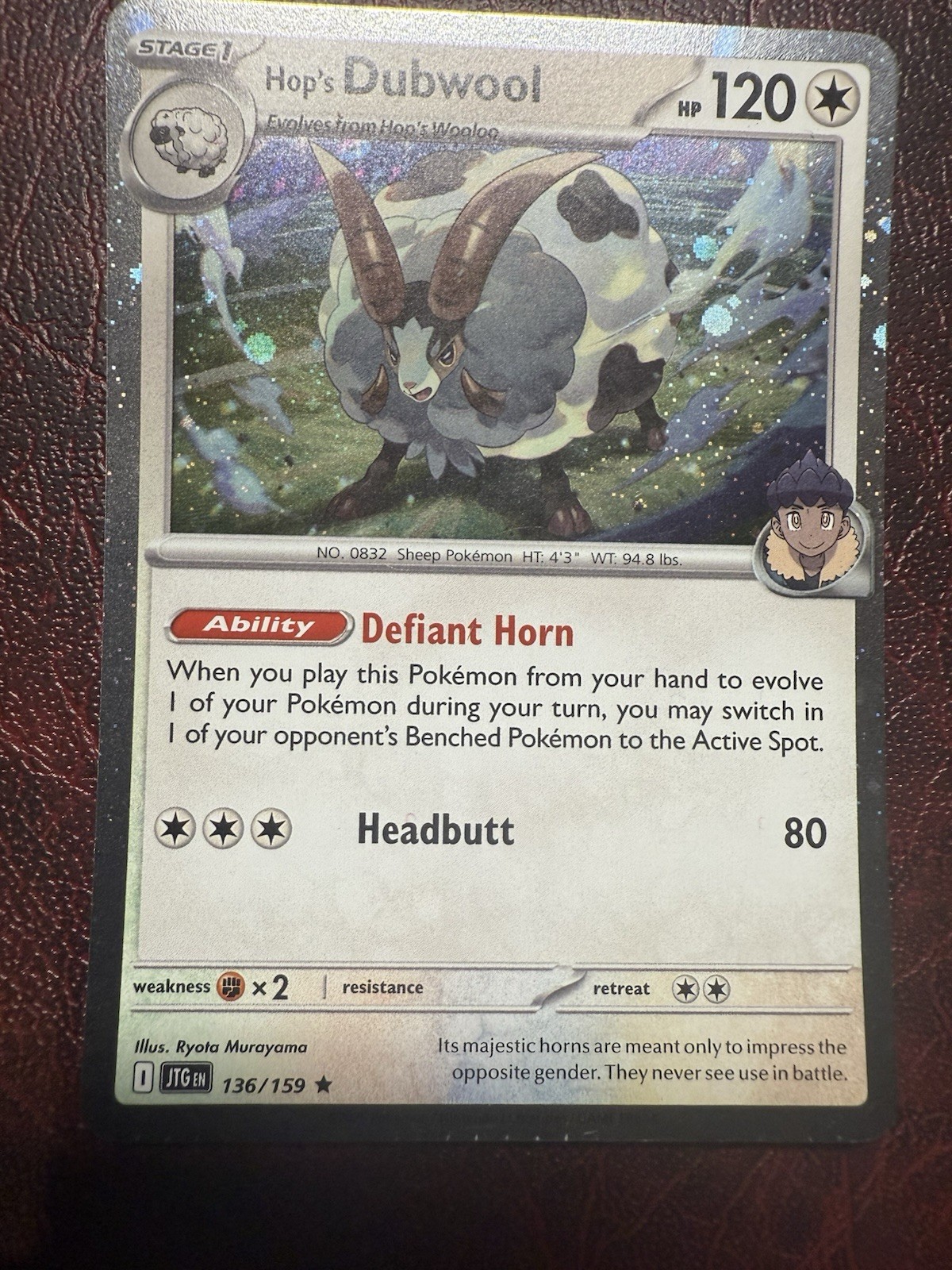 Pokemon Hop’s Dubwool 136/159 Illustration Rare Journey Together NM/M