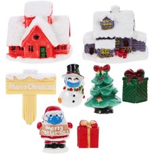 1 Set Of Christmas Santa Claus With Mask Micro-landscape Ornament Doll House