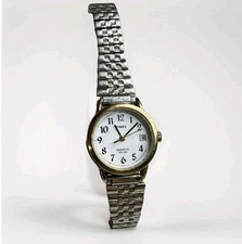 Timex Indiglo CR 1218 Cell Wrist watch Silver Bracelet Water Resistant 30m