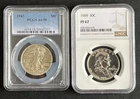 Lot of 2 Half Dollars 50c  - 1943 Walking Liberty PCGS & 1959 Franklin Proof NGC