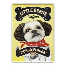 Retro Pets Little Beans Coffee (Shih Tzu) Fridge Magnet - Great Stocking Stuffer