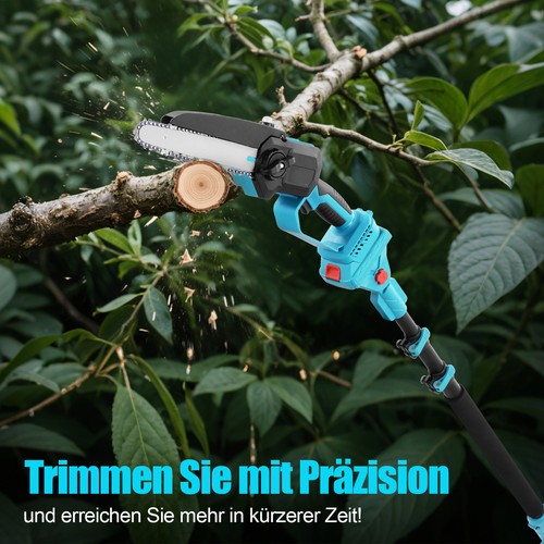 Akku Kettensäge Teleskop Astsäge Astschere Teleskopsäge Gartensäge 2 Batterie - Bild 7 von 9