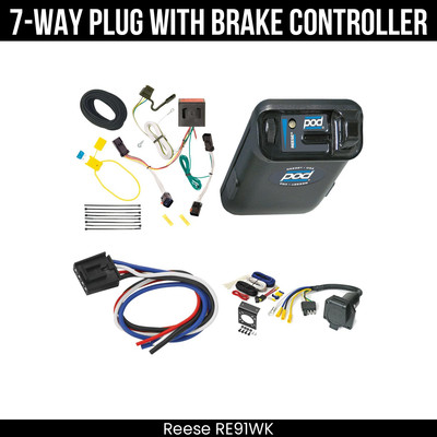 Reese RV 7-Way Trailer Wiring Harness Kit + Brake Control For 02-07 Jeep Liberty