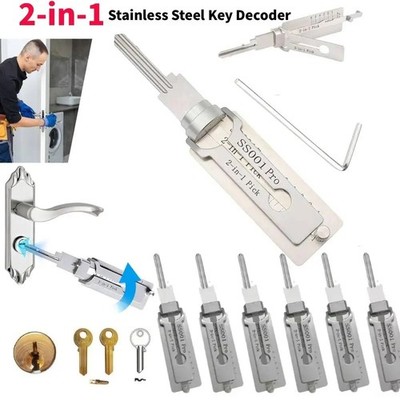 2-in-1 Stainless Steel Key Decoder SS001 PRO Lock Decoder Repair Tools