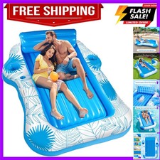 Inflatable Pool Lounger Float for Adults - 70" x 60" X-Large Beach Sun Tan Tu...