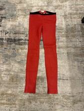 Helmut Lang Red Lamb Leather Leggings Skinny Pants Size 2