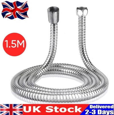 SFK Shower Hose 1.5M Flexible Stainless Steel Chrome Shower Bathroom Pipe Universal
