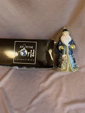 NIB Joy To The World Glass Christmas Orn. Hand Painted Bluestone Manor Poland