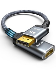 Highwings 4K Display Port to HDMI Adapter, Uni-Directional DP 4K 30Hz, Grey