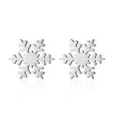 Winter Snowflake Christmas Earrings Stud Stainless Steel Fashion Women Jewellery