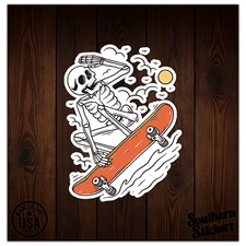 Skateboarding Skeleton - Vinyl Decal Sticker - Car Window Laptop - ebn12690