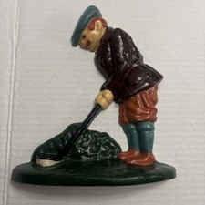 Vintage GOLFER Painted Cast Iron Door Stop Bookend Sculpture Golf Golfing 10 Lbs