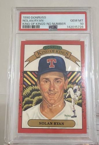 💥1990 Donruss  NOLAN RYAN king Of Kings PSA 10—NO NUMBER—rare Af💥