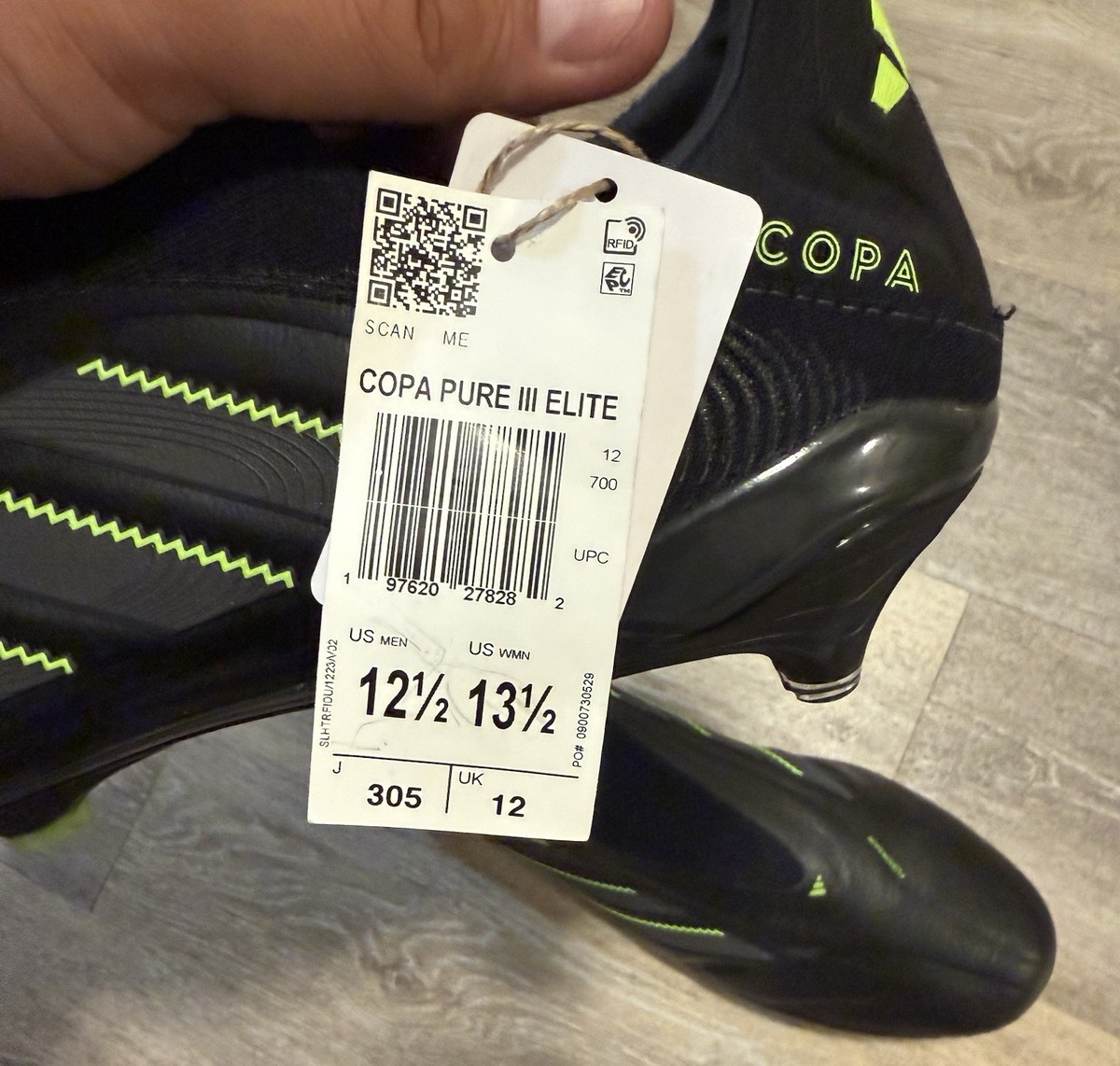 Adidas Copa Pure 3 Elite LL FG \'Electric Stealth Pack\' JS0652 Soccer size 9 Adidas Copa Pure III Elite FG - Electric Stealth Pack main image 2