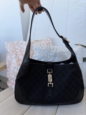 Gucci Tasche Jackie 1961 Monogram Jacquard Schwarz Con Dust Bag