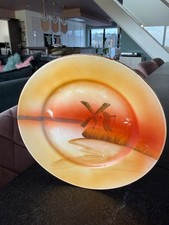 Vintage Made in Japan Side Plate Windmill Scene Art Deco Era - 19cm Dia.